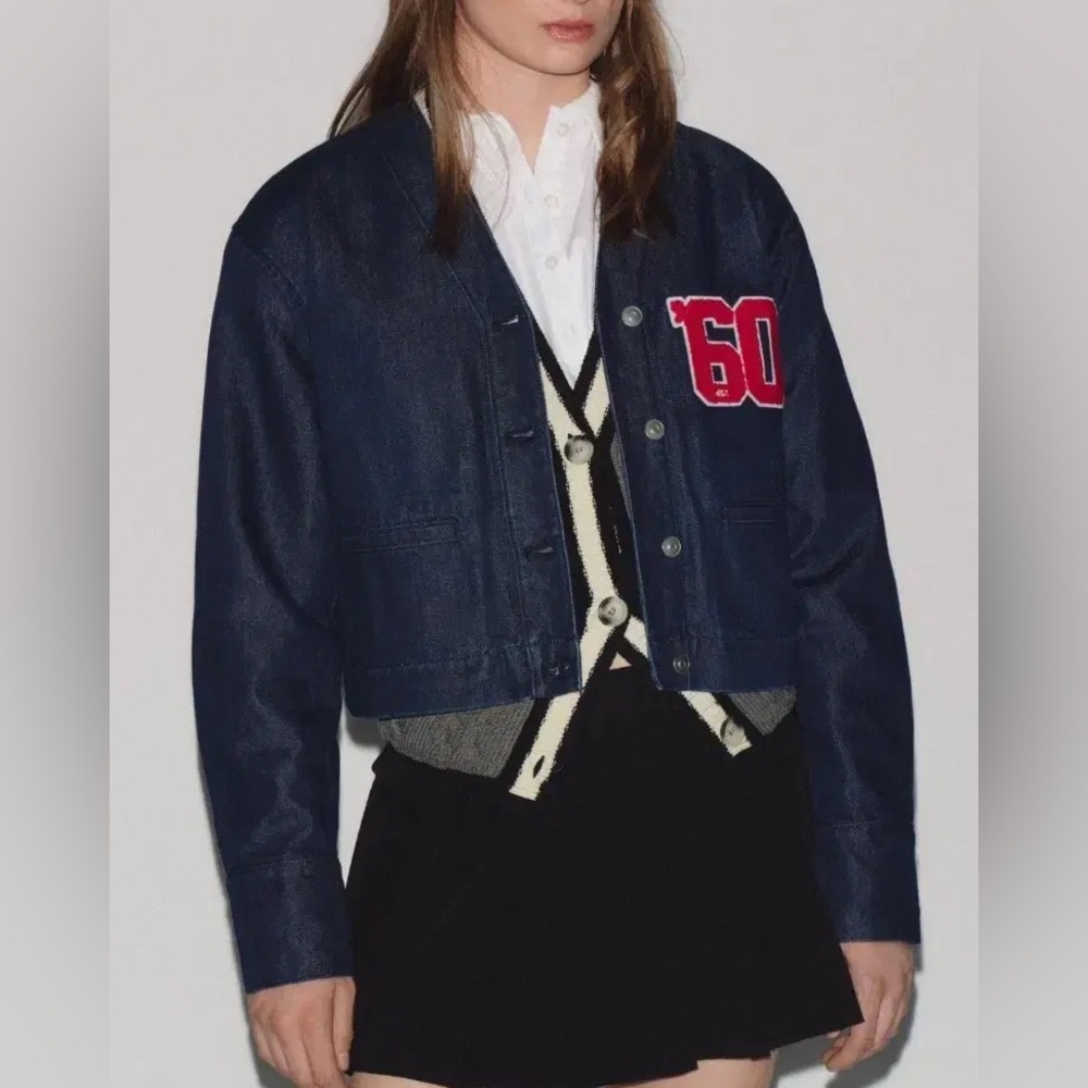 ZARA TRF NFL PATRIOTS DENIM OVERSHIRT - Dark indigo